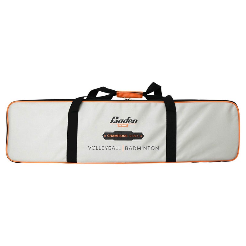 Baden Champions Volleyball/Badminton Portable Combo Set Orange/Blue Official Size 32 ft Wide Net + 4 Raquets + 3 Birdies + Boundary + Volleyball + Pump + Carry Bag - Image 4